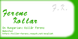 ferenc kollar business card
